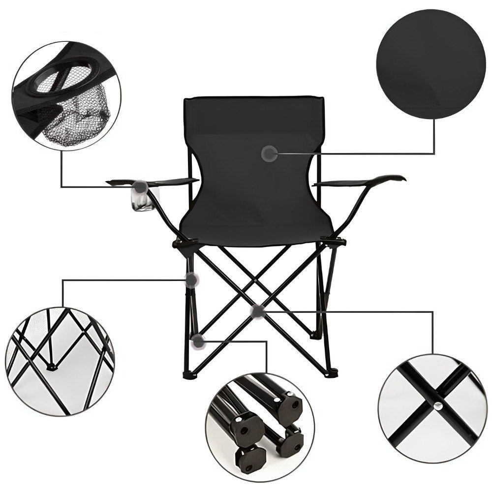 Silla Plegable Con Portavasos Camping